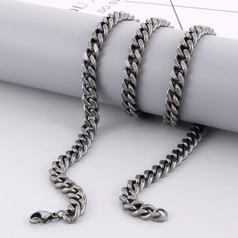 Wholesale Jewelry Hip-Hop Punk Solid Color 304 Stainless Steel Necklace
