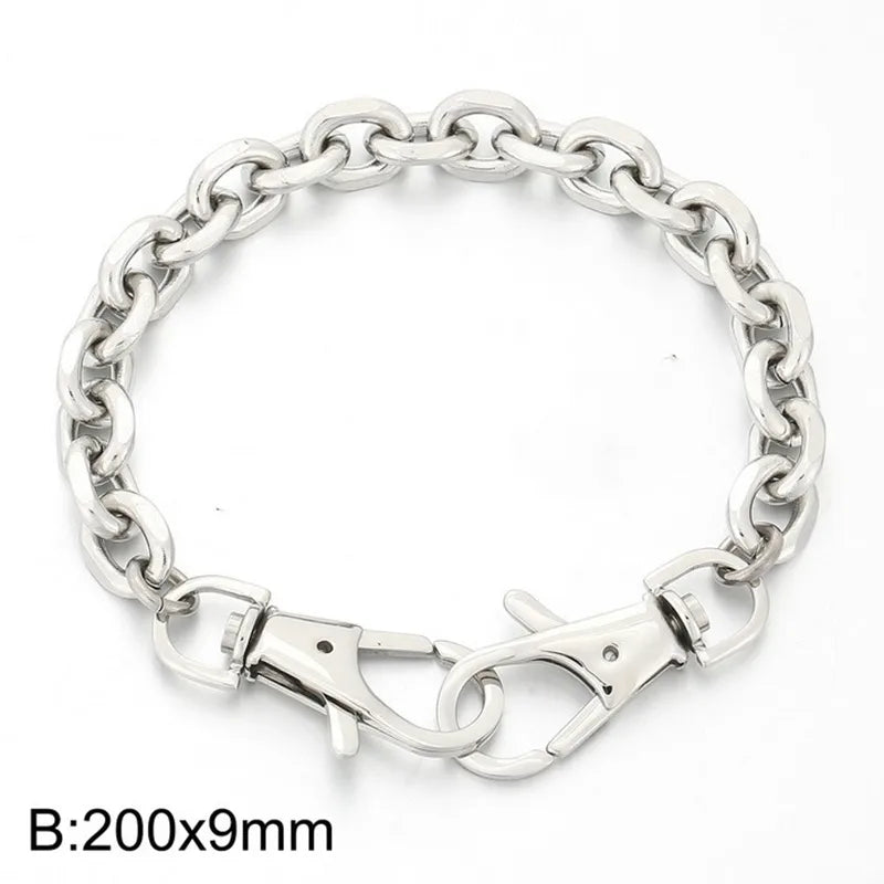 Simple Style Solid Color Titanium Steel 18K Gold Plated Bracelets In Bulk