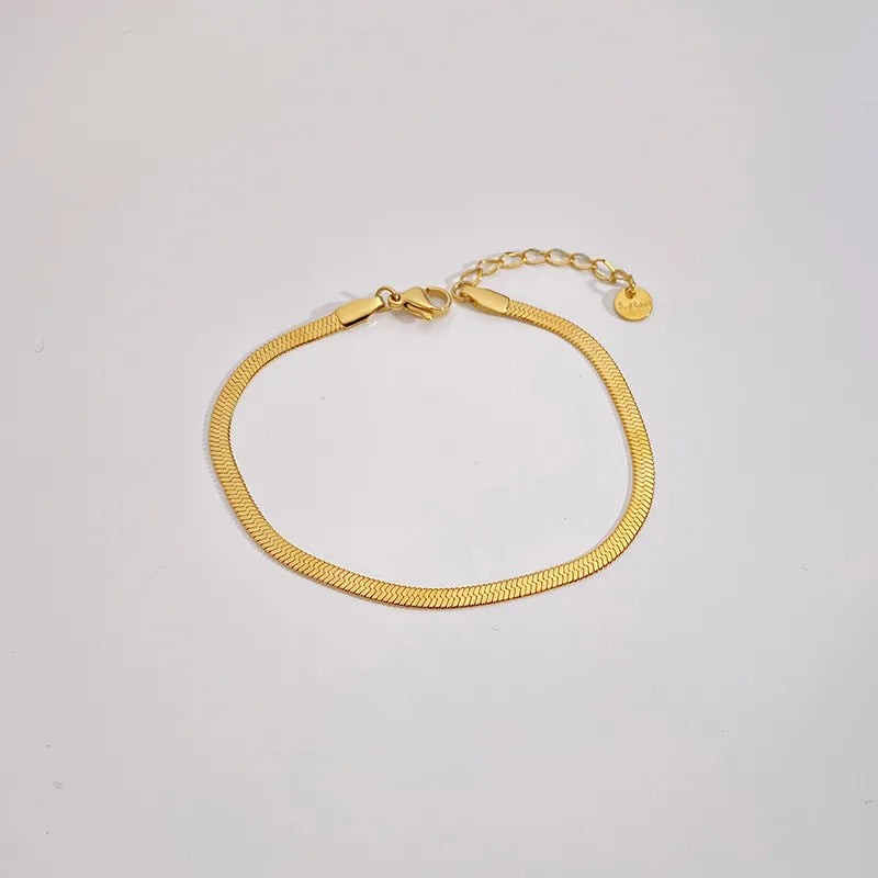 Casual Geometric 304 Stainless Steel 16K Gold Plated White Gold Plated Gold Plated Bracelets In Bulk