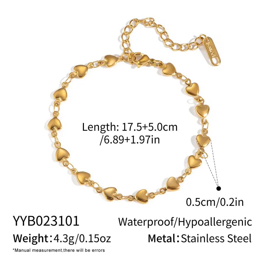 Modern Style Geometric 201 Stainless Steel 18K Gold Plated Bracelets In Bulk