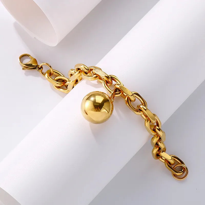 Fashion Geometric Stainless Steel 18K Gold Plated Bracelets In Bulk