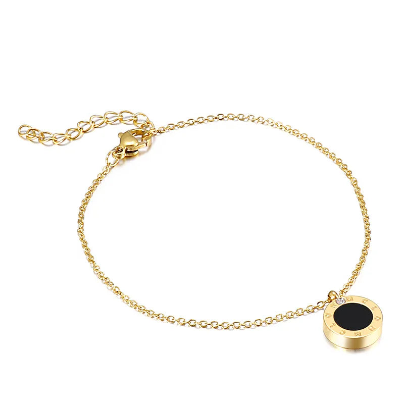 Elegant Basic Geometric Titanium Steel 18K Gold Plated Bracelets In Bulk