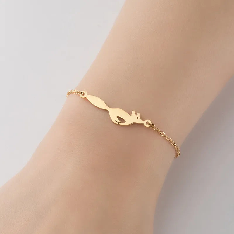 Fashion Animal 201 Stainless Steel 18K Gold Plated Bracelets In Bulk