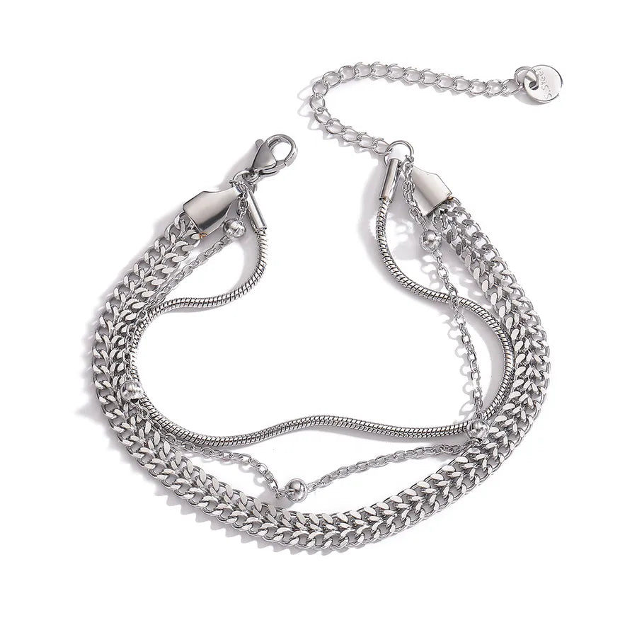 Simple Style Geometric 304 Stainless Steel 18K Gold Plated Bracelets In Bulk