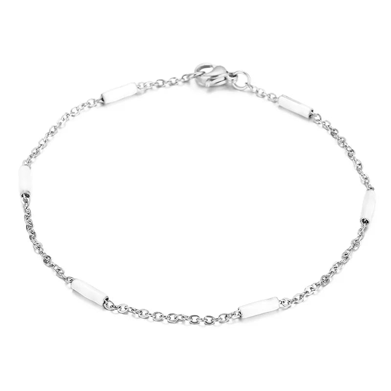 Elegant Solid Color Titanium Steel 18K Gold Plated Bracelets In Bulk