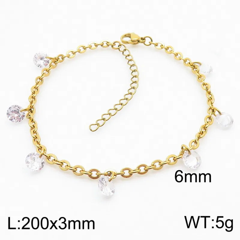 Basic Solid Color Stainless Steel 18K Gold Plated Bracelets In Bulk