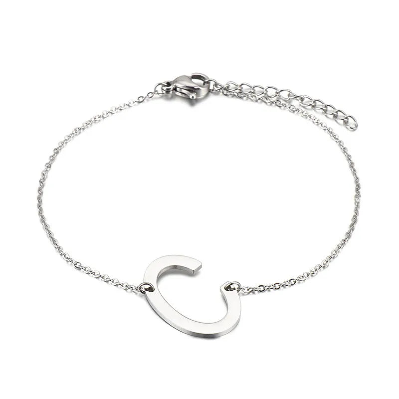 Simple Style Letter 304 Stainless Steel 18K Gold Plated Bracelets In Bulk