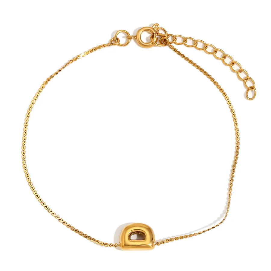 Simple Style Letter 304 Stainless Steel 18K Gold Plated  Bracelets In Bulk