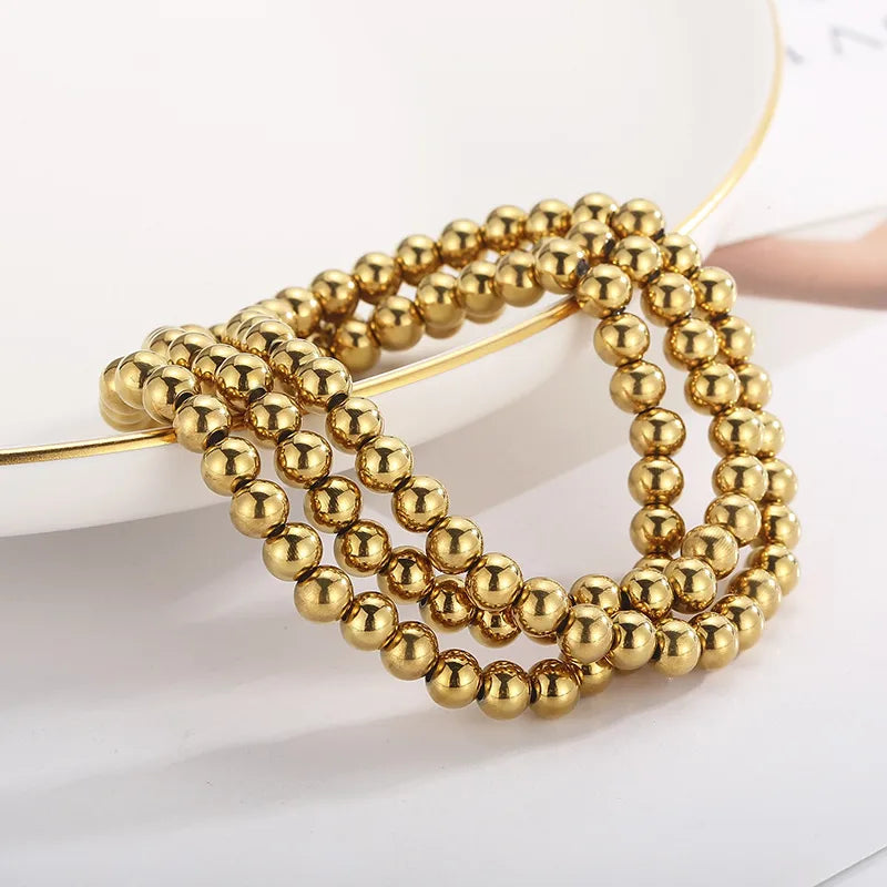 Casual Simple Style Geometric Stainless Steel 18K Gold Plated Bracelets In Bulk