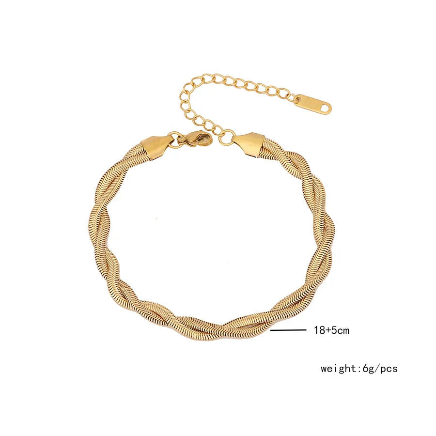 Simple Style Geometric Stainless Steel 18K Gold Plated Bracelets In Bulk