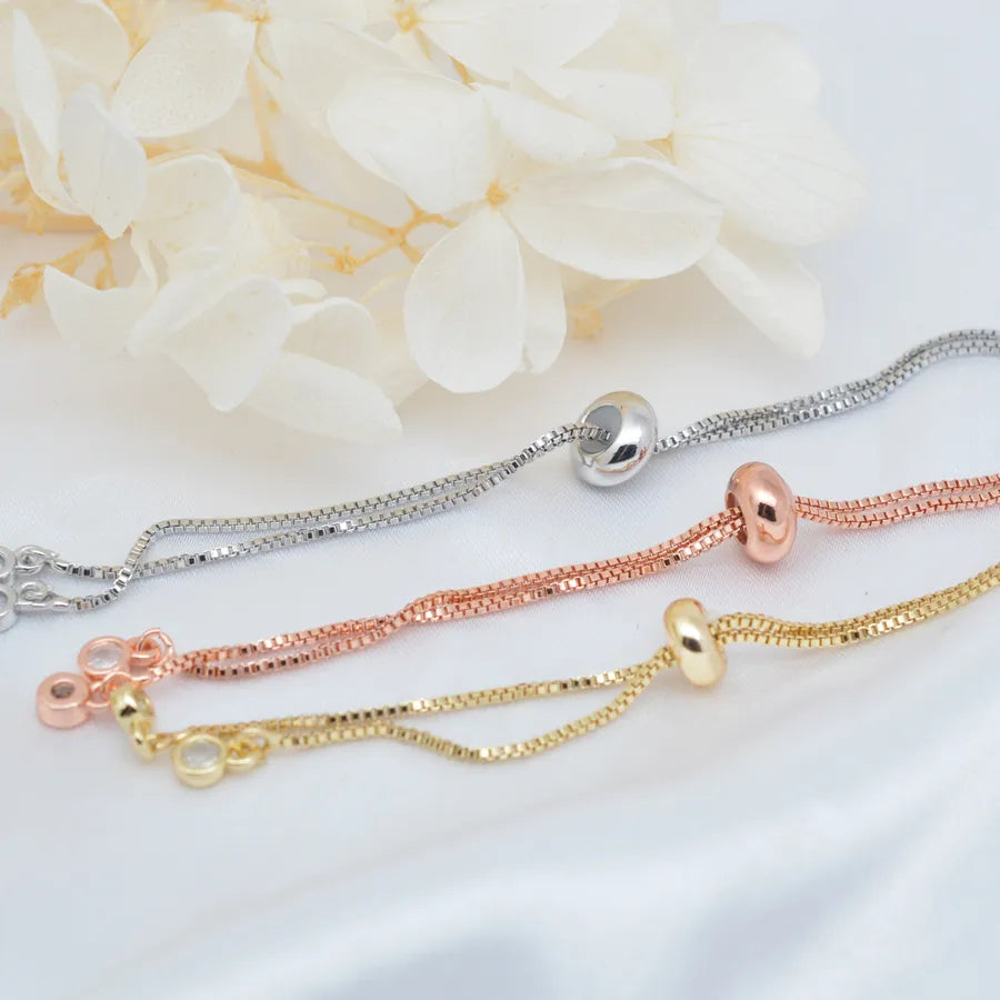 1 Piece Copper Rhinestones 18K Gold Plated Bracelets