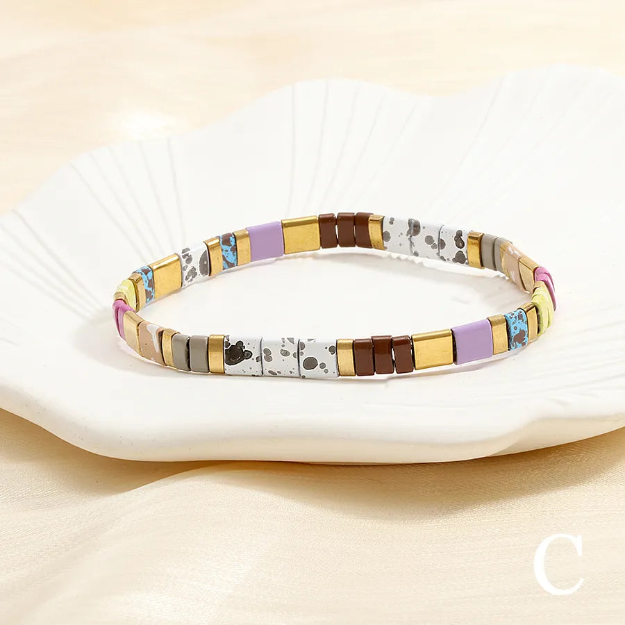bohemian beach square copper 18k gold plated bracelets in bulk
