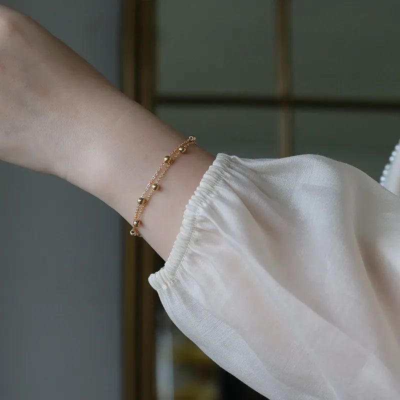 Simple Style Ball 304 Stainless Steel 18K Gold Plated Bracelets In Bulk