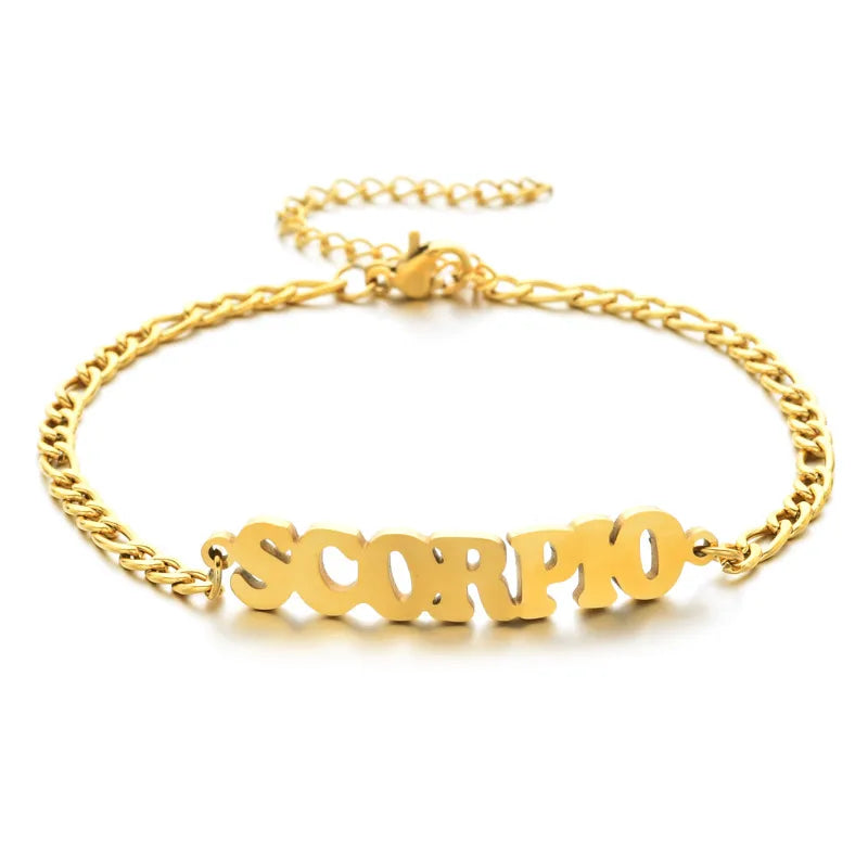 fashion letter stainless steel gold plated bracelets