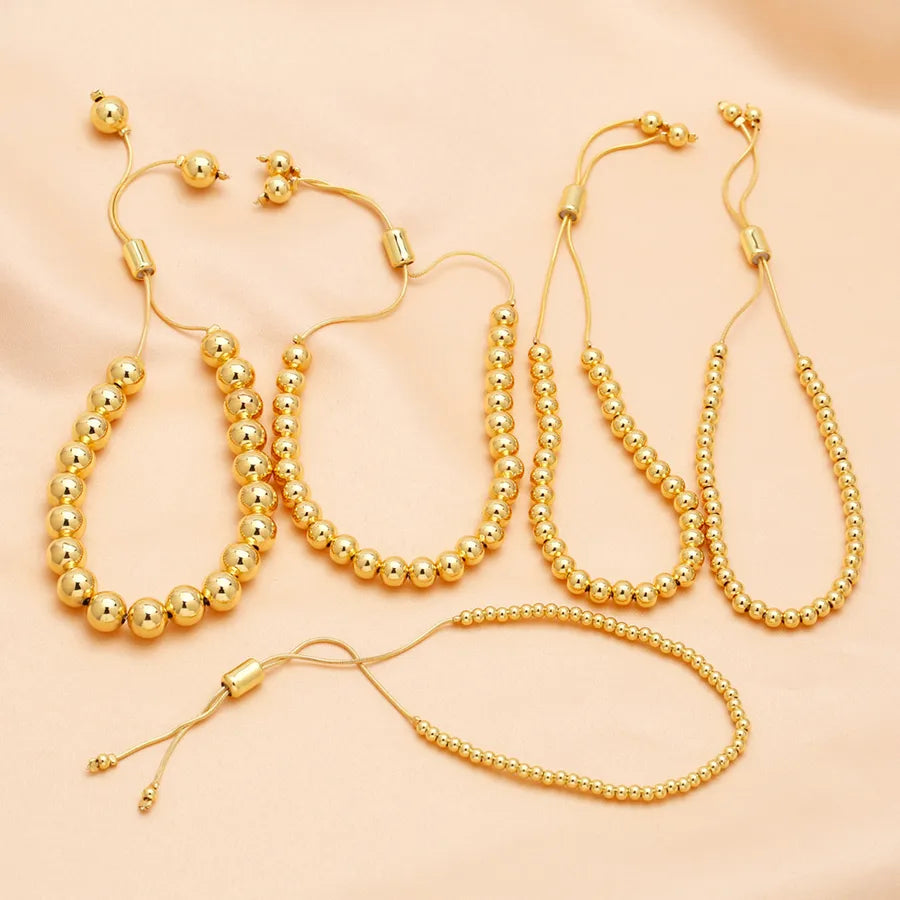 simple style solid color copper plating 18k gold plated bracelets
