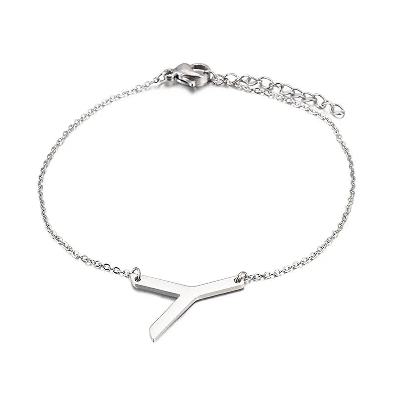 Simple Style Letter 304 Stainless Steel 18K Gold Plated Bracelets In Bulk
