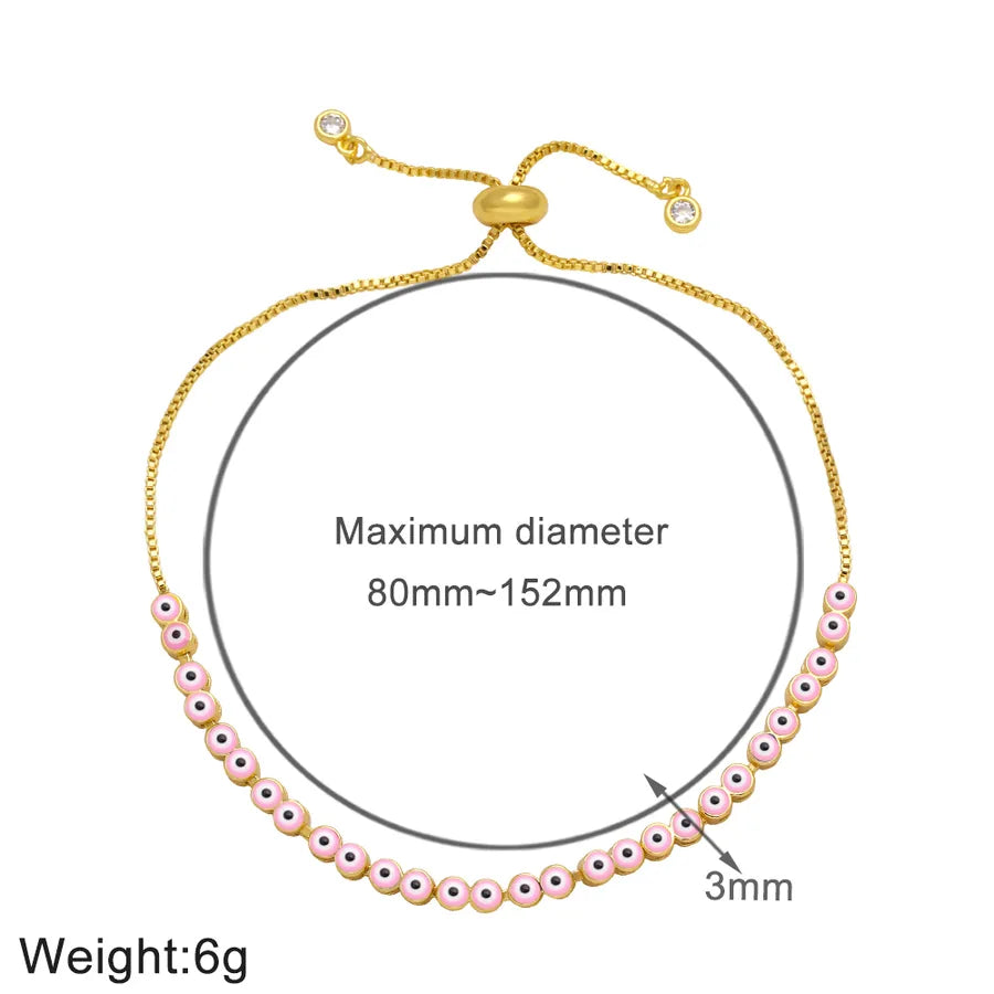 fashion devil's eye copper 18k gold plated bracelets in bulk