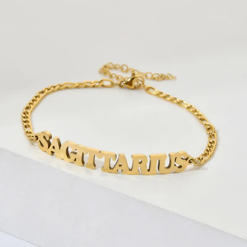 fashion letter stainless steel gold plated bracelets