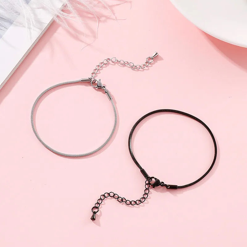 Fashion Geometric Titanium Steel 18K Gold Plated Bracelets In Bulk