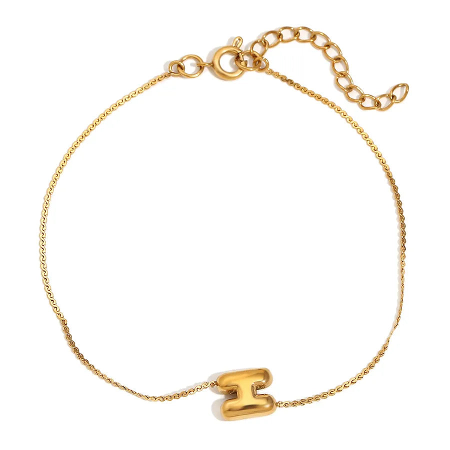 Simple Style Letter 304 Stainless Steel 18K Gold Plated  Bracelets In Bulk