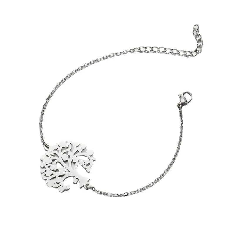 Modern Style Tree 201 Stainless Steel 18K Gold Plated Bracelets In Bulk