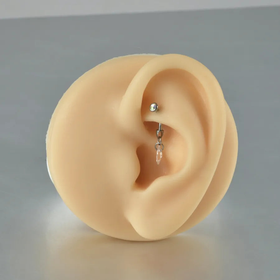 1 Piece Ear Cartilage Rings & Studs Casual Tropical Round Water Droplets Flower G23 Titanium Alloy Polishing Zircon Ear Cartilage Rings & Studs