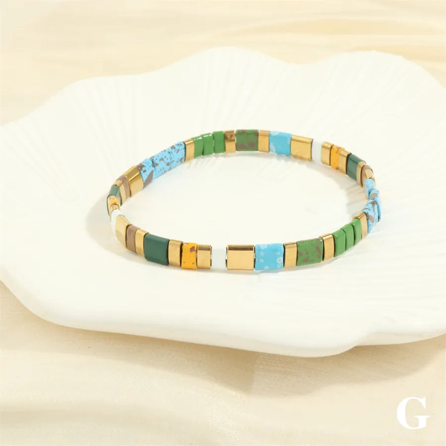 bohemian beach square copper 18k gold plated bracelets in bulk