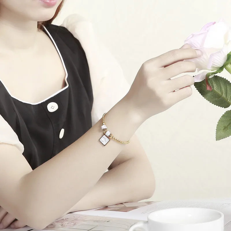 Fashion Geometric Titanium Steel 18K Gold Plated Bracelets In Bulk