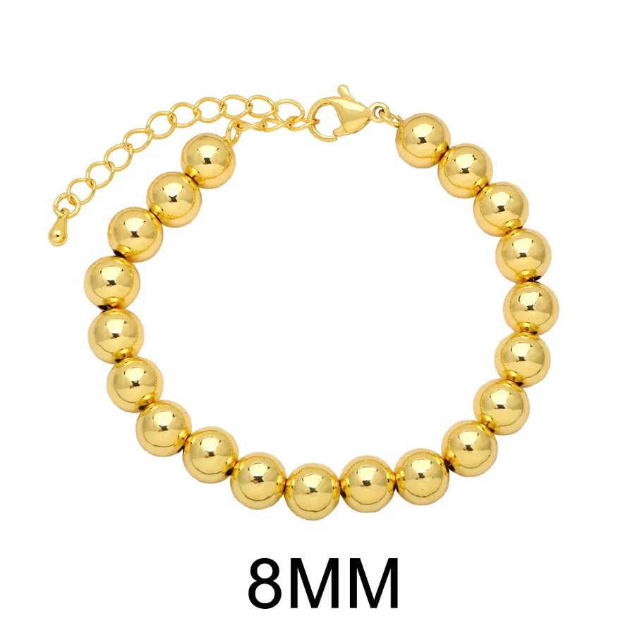 fashion round copper 18k gold plated bracelets in bulk
