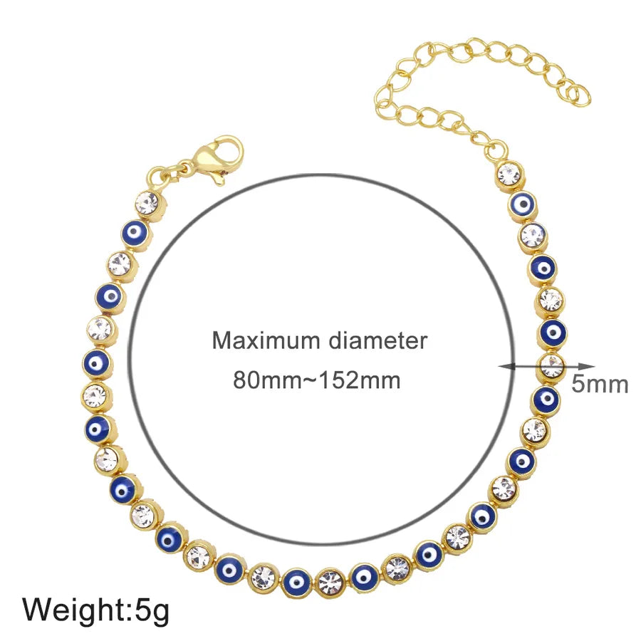 fashion devil's eye copper 18k gold plated bracelets in bulk