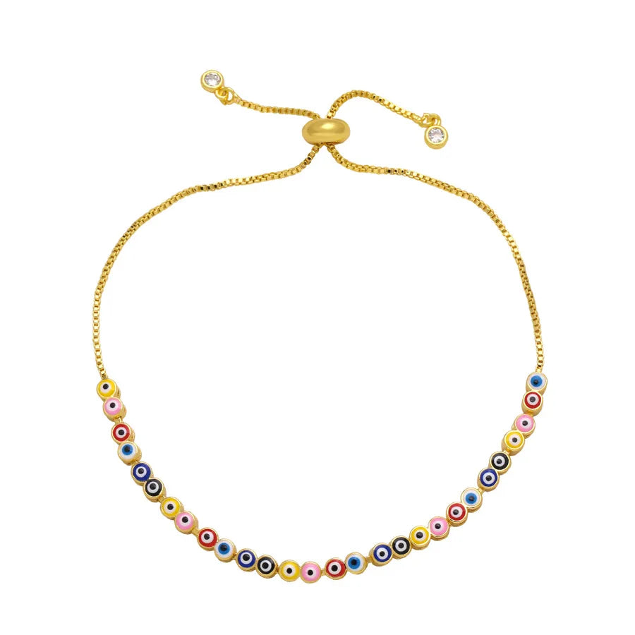 fashion devil's eye copper 18k gold plated bracelets in bulk