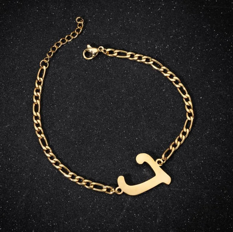 Fashion Letter 201 Stainless Steel 18K Gold Plated Bracelets In Bulk