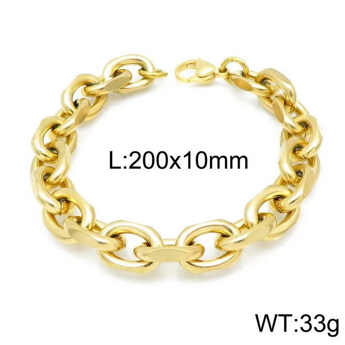 Fashion Geometric Stainless Steel 18K Gold Plated Bracelets In Bulk