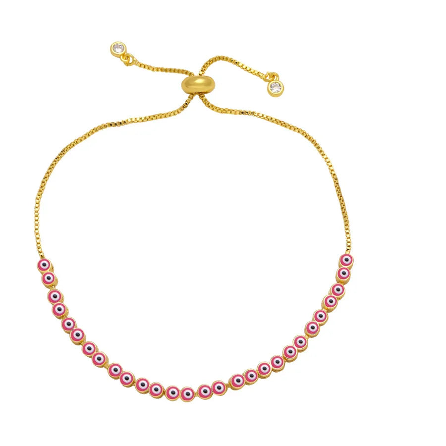 fashion devil's eye copper 18k gold plated bracelets in bulk