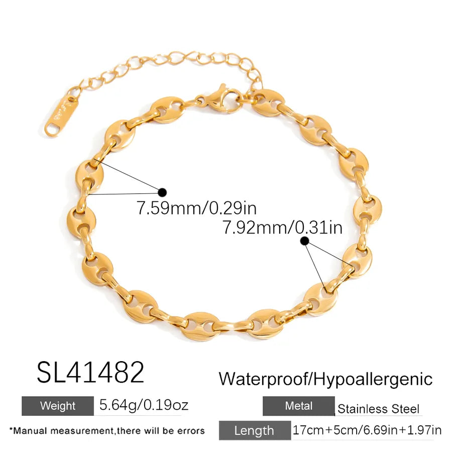 Vacation Artistic Infinity 304 Stainless Steel 18K Gold Plated Bracelets In Bulk