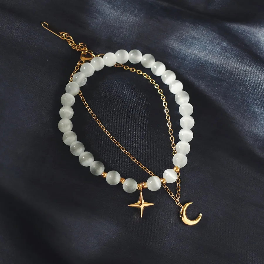 Vintage Style Star 304 Stainless Steel 18K Gold Plated Bracelets In Bulk