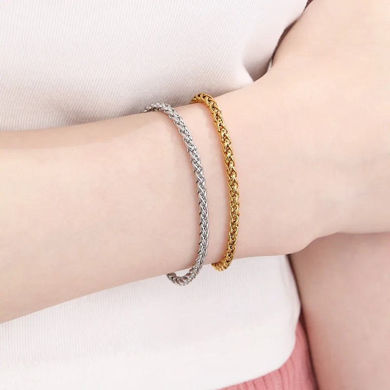 Simple Style Geometric 304 Stainless Steel 18K Gold Plated  Bracelets In Bulk