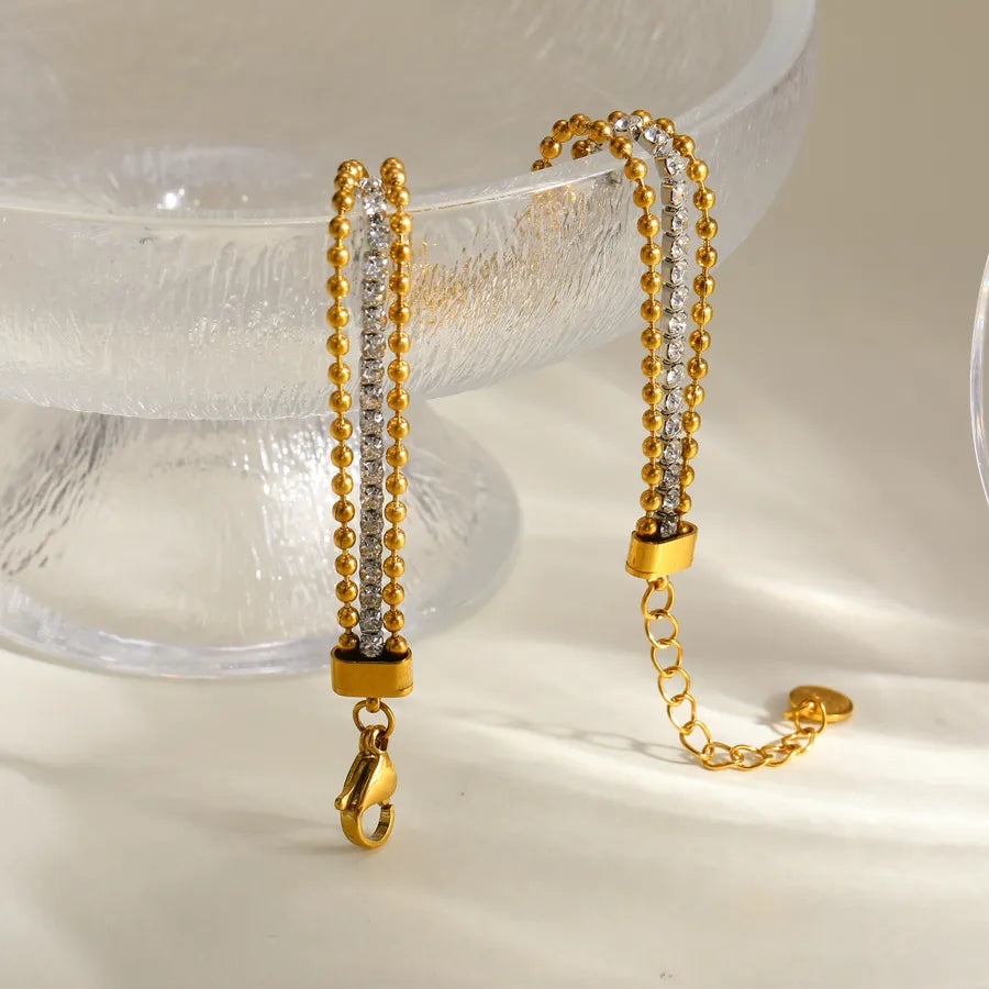 Casual Simple Style Geometric 304 Stainless Steel 16K Gold Plated White Gold Plated Gold Plated Bracelets In Bulk