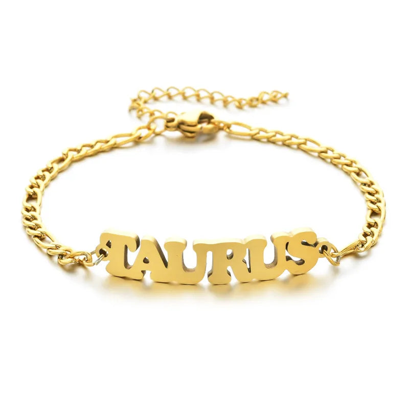fashion letter stainless steel gold plated bracelets