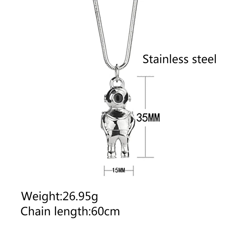 Hip-Hop Solid Color 304 Stainless Steel Plating 18K Gold Plated Men's Pendant Necklace