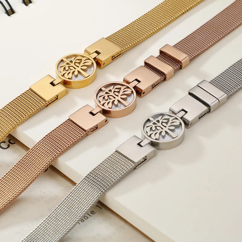 Leaf Titanium Steel 18K Gold Plated Bracelets In Bulk