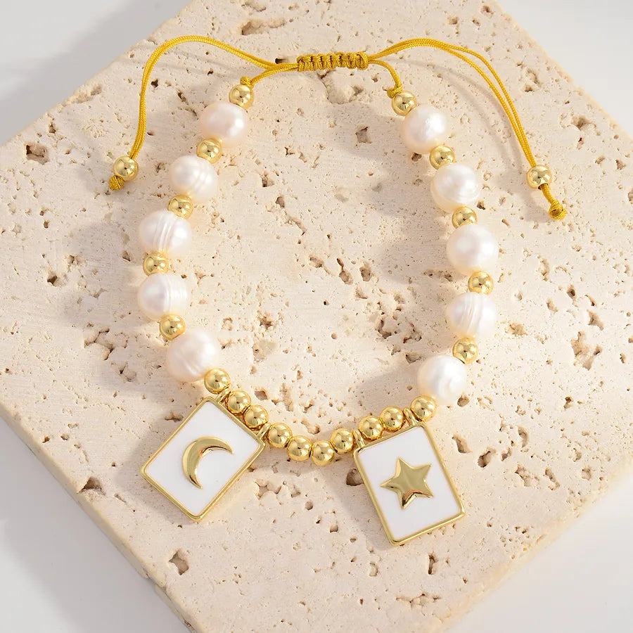 elegant cross star copper 18k gold plated bracelets in bulk