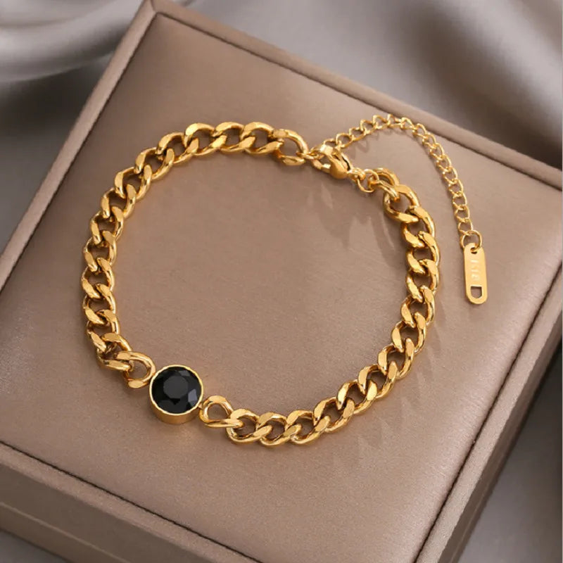 Geometric 304 Stainless Steel 18K Gold Plated Bracelets In Bulk