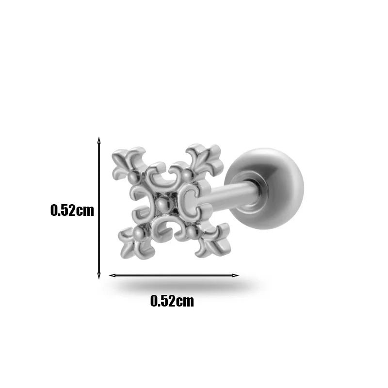 1 Piece Ear Cartilage Rings & Studs Simple Style Geometric 316L Stainless Steel  Copper Plating Inlay Zircon