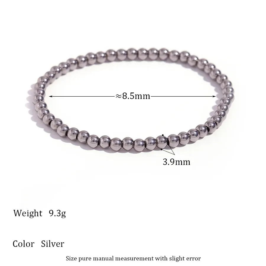 Fashion Round 304 Stainless Steel 18K Gold Plated Bracelets In Bulk