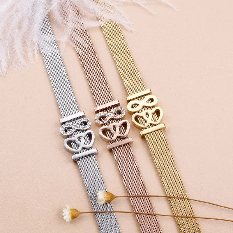Korean Style Heart Titanium Steel 18K Gold Plated Bracelets In Bulk