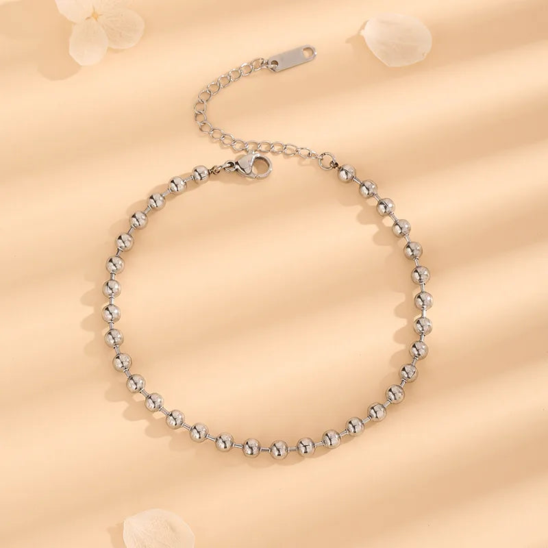 Simple Style Solid Color Stainless Steel 18K Gold Plated Bracelets In Bulk