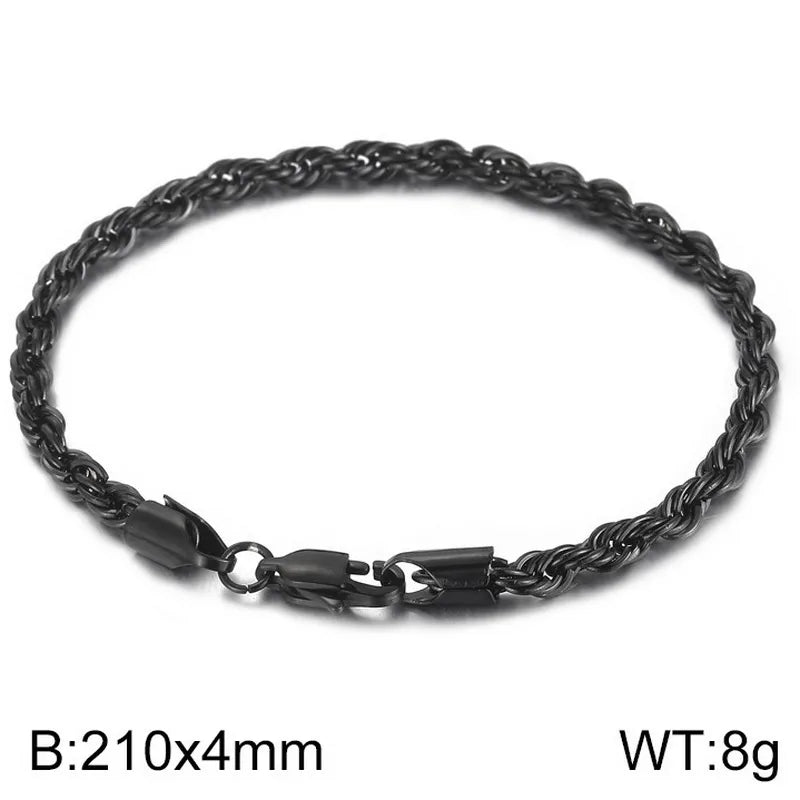 Simple Style Twist Stainless Steel 18K Gold Plated Bracelets In Bulk