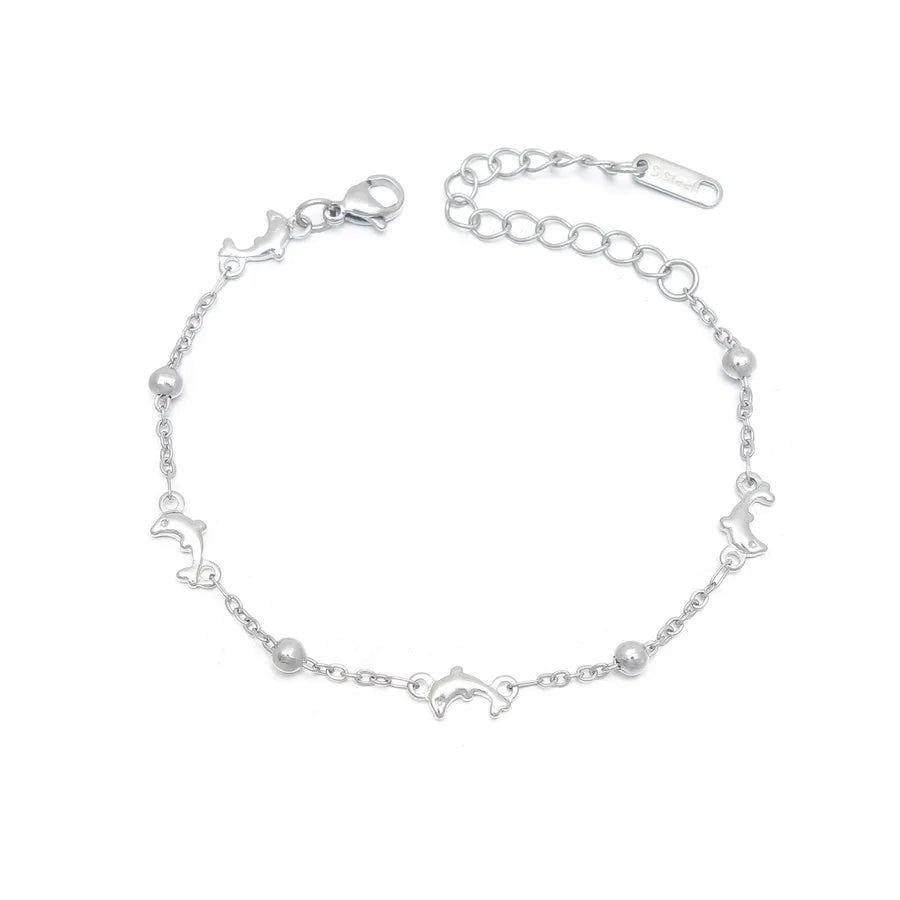 Lady Dolphin 304 Stainless Steel 18K Gold Plated Bracelets In Bulk