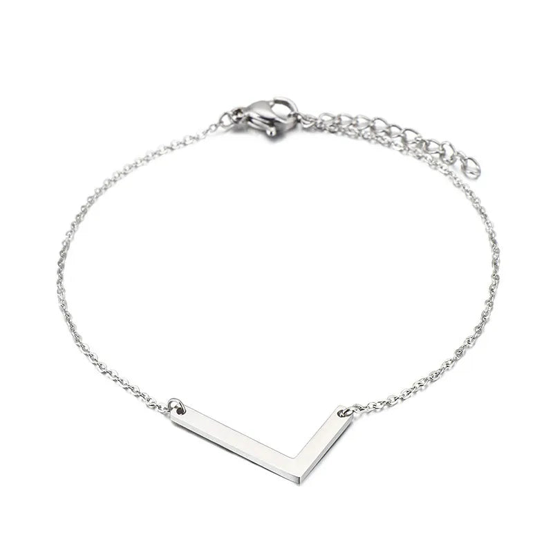 Simple Style Letter 304 Stainless Steel 18K Gold Plated Bracelets In Bulk